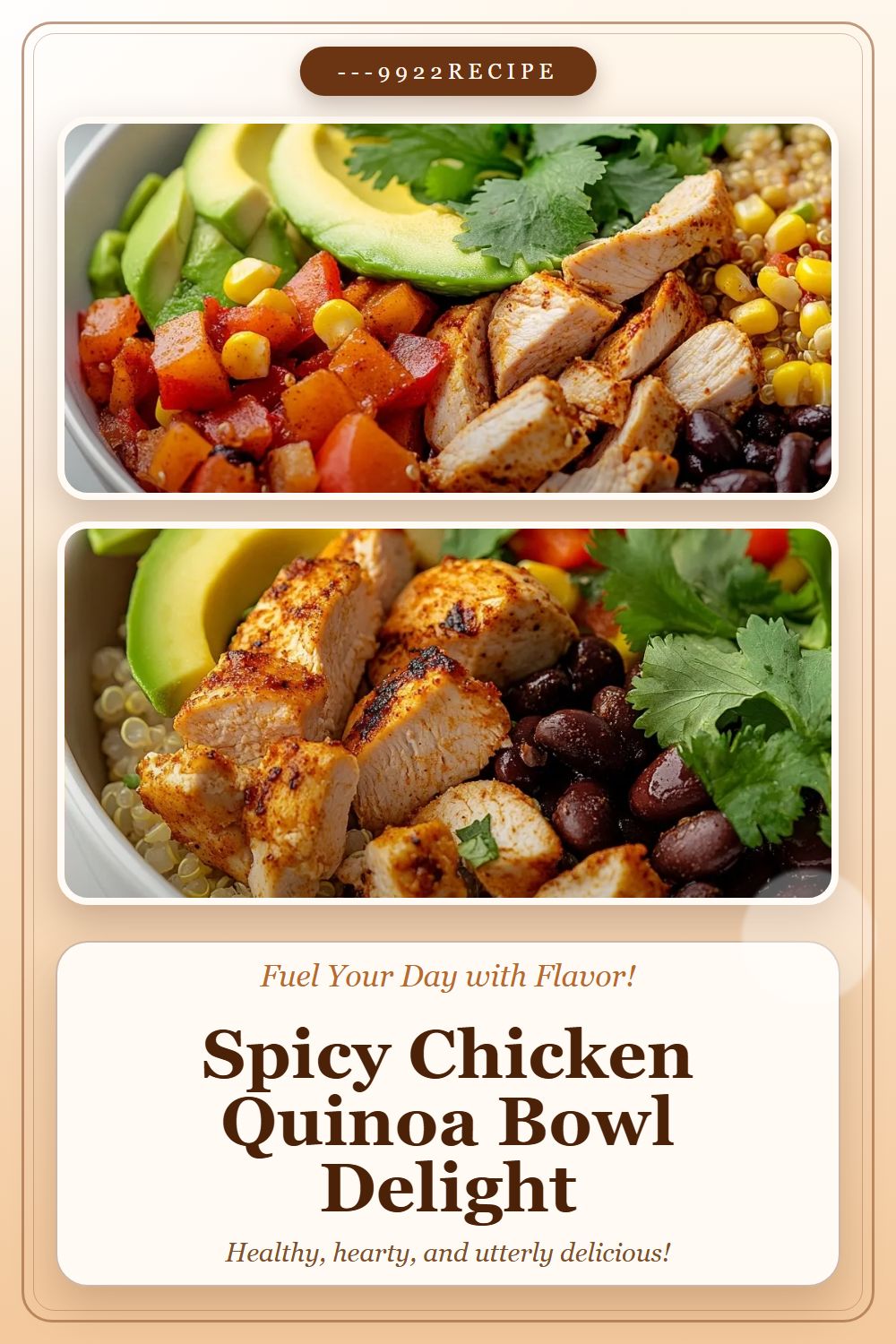 Pin: Spicy Chicken Bowl High Protein Style